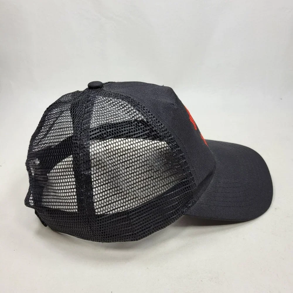 Jack Daniels Tennessee Fire Strap Back Hat Trucker Cap Black Mesh